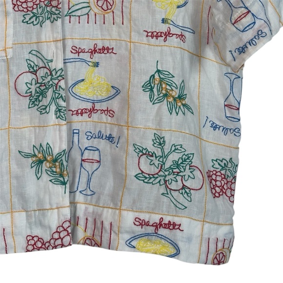 Magaschoni White Blouse with Colorful Print - Picture 4 of 7